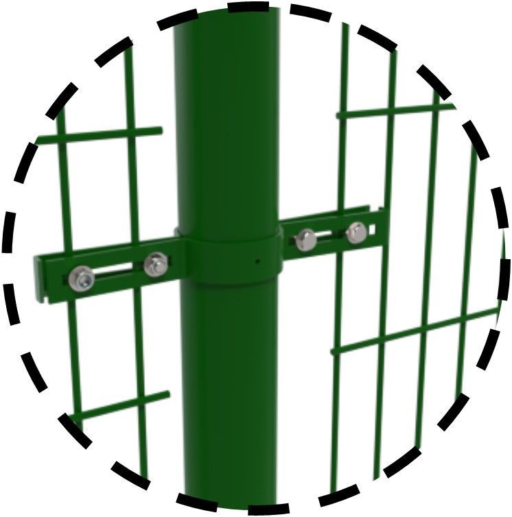 Colliers pour grilles pare-ballons - fixation pour clôture - acier galvanisé - plusieurs diamètres - couleur vert_2