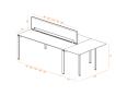 Bureau bench 3 personnes compact FORMULA P65 avec cloisonnette acoustique - Novanta_2