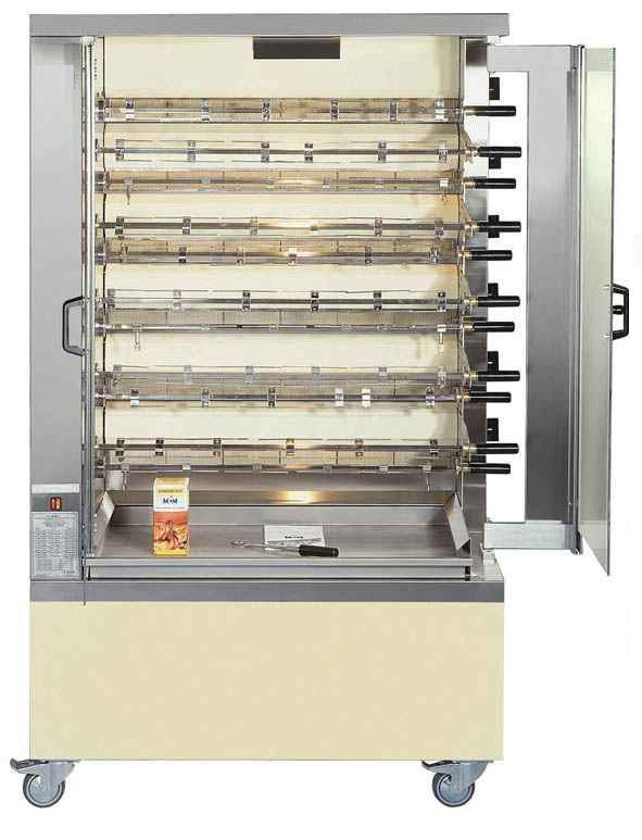 Rôtissoire électrique-vitrocéramique premium avec 6 broches pour 36 poulets - triphasé 400 volts_2