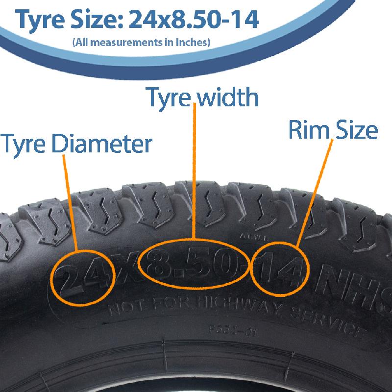 24x8.50-14 Pneu pour tondeuse à gazon 4 plis Multi Turf Grass P332 Wanda (Journey) 560kgs_2