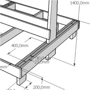 Chevalet de manutention type T sur-mesure - Chargement double face avec pieds centraux - Palemball_2
