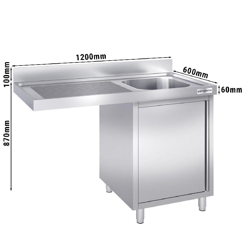 Plonge Inox 1 bac sur placard avec passage lave-vaisselle - P 600 - GGM -_2