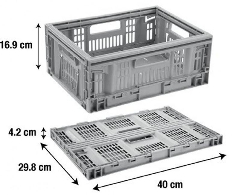 Casier en plastique professionnel TONTARELLI gris - 15.8L - l.40 x p.30 x h.16.9 cm_2