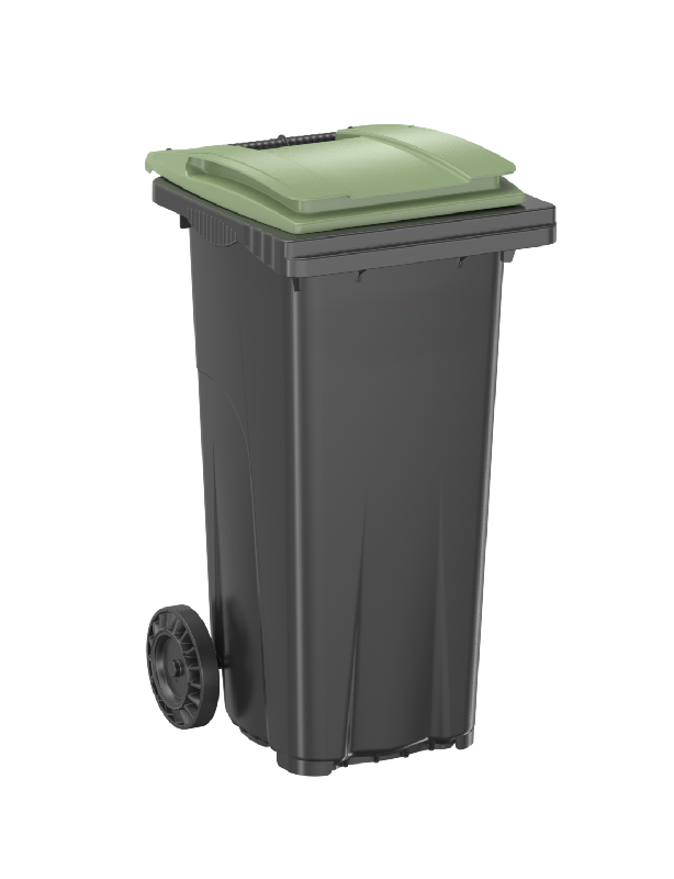 Conteneur 120 L - Bac roulant PEHD injecté - Fabrication Française - Norme EN 840 - Préhension frontale - 2 roues 200 mm_2