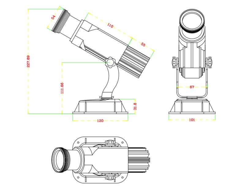Projecteur gobo WT-ST3065 - Noble - LED statique 30W extérieur - Degré d'objectif: 15° / 30° / 50° - Puce Osram_2