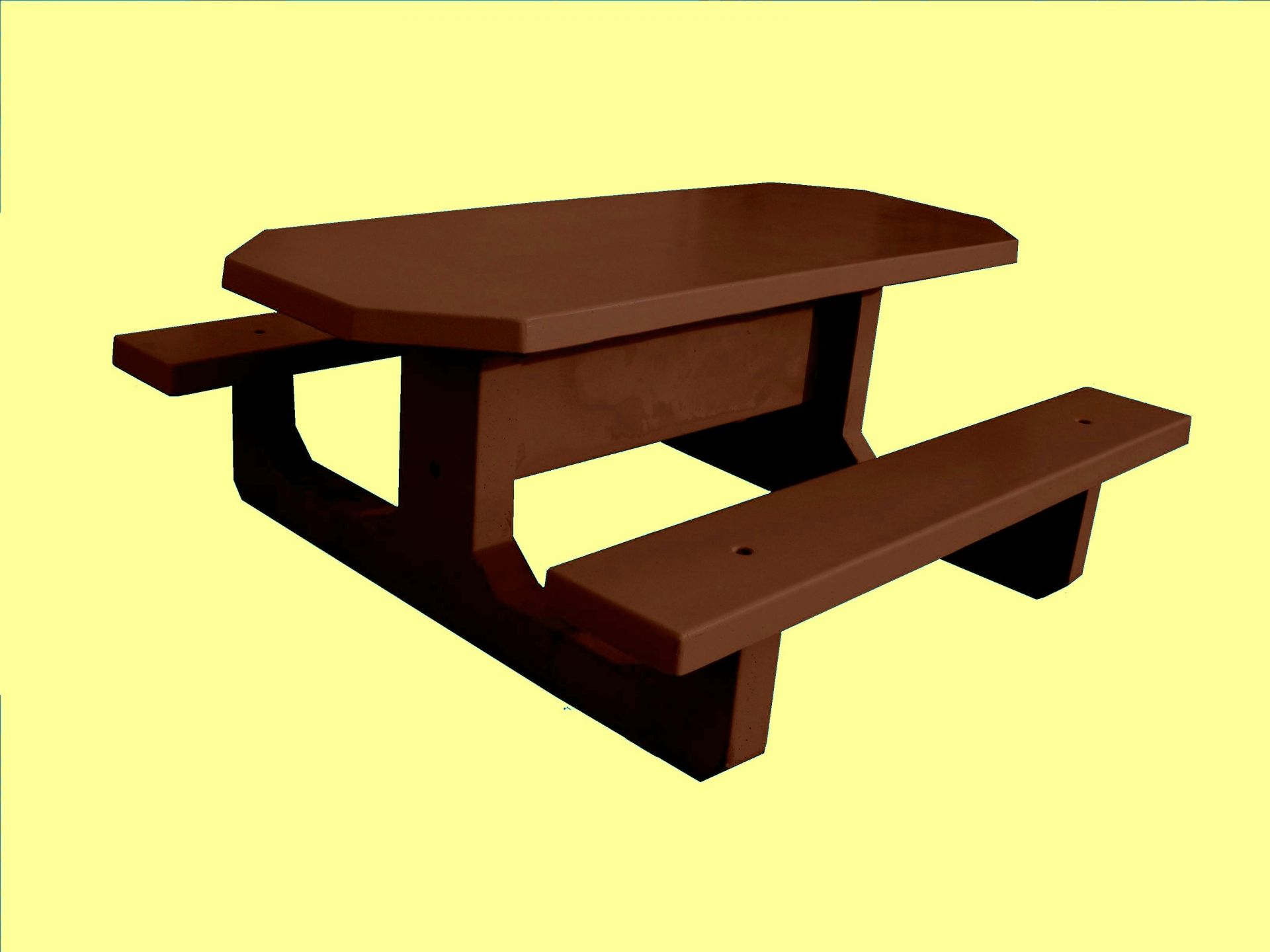 Table pique-nique en béton octogonale - adaptée PMR - revêtement hydrofuge - 200x80x6 cm_2