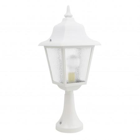 Borne classique décorative ROB IP43 - E27 - blanc style rustique - finition verre gelé - hauteur totale 592 mm - disponible en blanc et noir_2