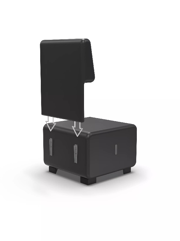 Canapé 1 place simili cuir noir_2