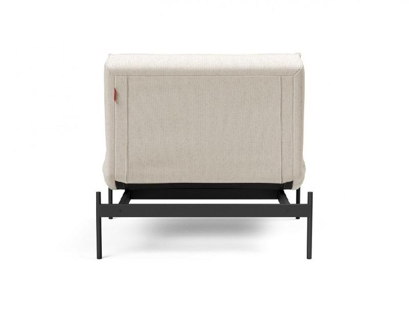 Innovation Living - Fauteuil design Splitback convertible lit 90x115 cm - Bouclé Off White - Pieds acier noir mat_2
