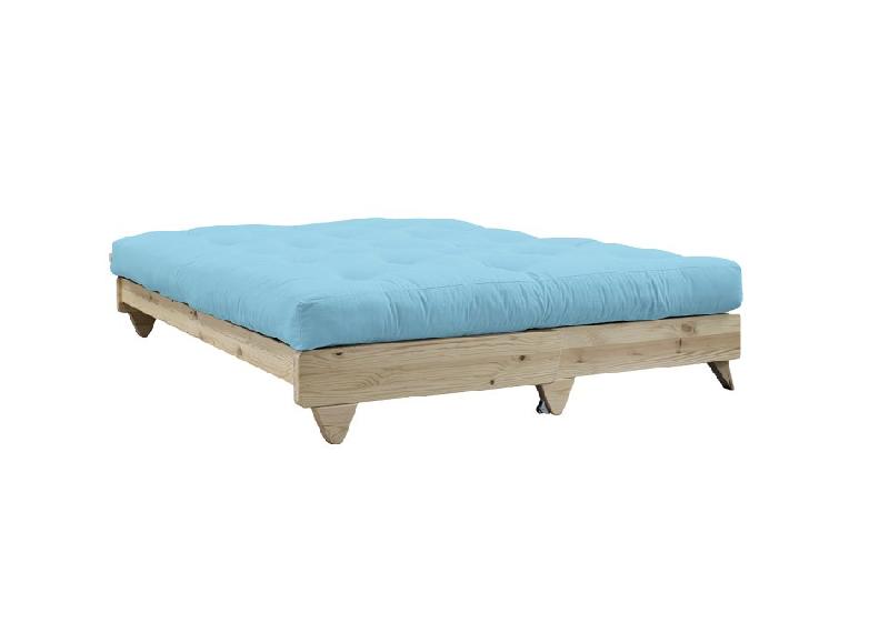 Banquette convertible futon Fresh en pin - Coloris bleu clair - Couchage 140x200 cm - Karup_2