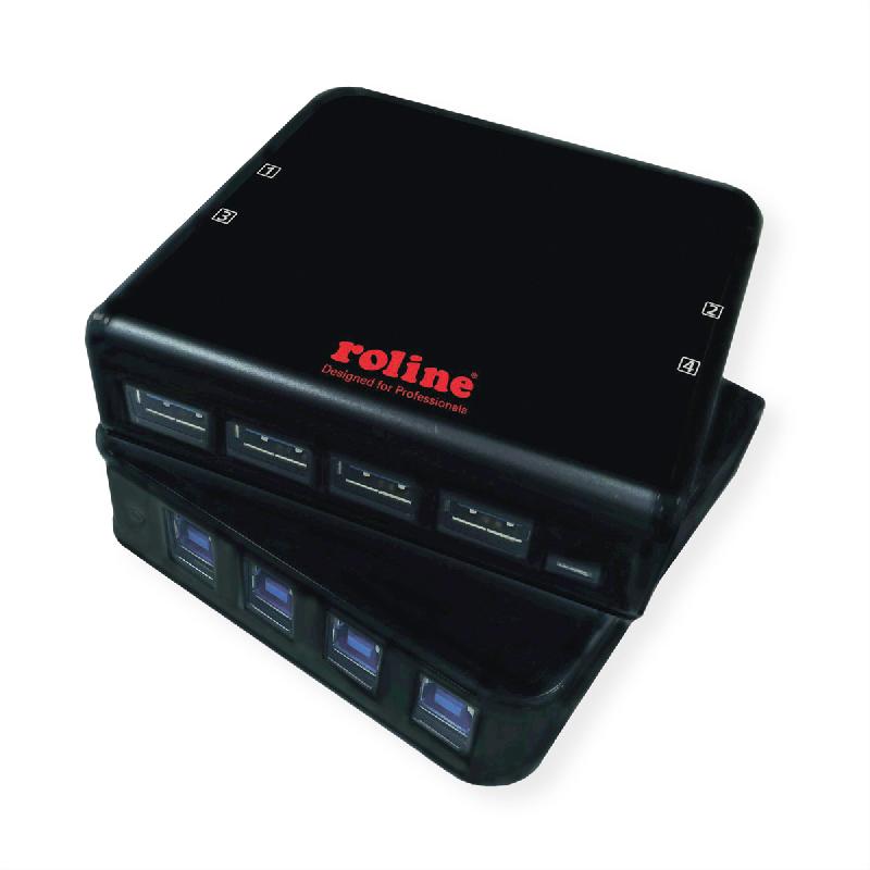ROLINE Commutateur manuel 4 PCs, 4 ports USB 3.2 Gen 1_2