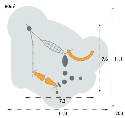 Structure multi-jeux 5 à 12 ans - Agito Nell gris - 8002155 - Hags - Fondation à enterrer - Hauteur de chute 2800 mm_2