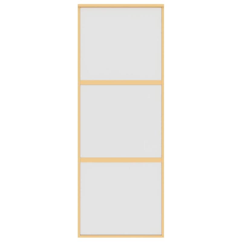 Vidaxl porte coulissante doré 76x205 cm verre esg dépoli et aluminium 155151_2