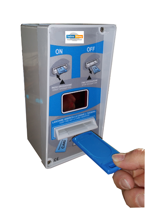 Monnayeur minuteur à badge - borne en résine étanche avec affichage, fonction jeton, alimentation 12 V_2