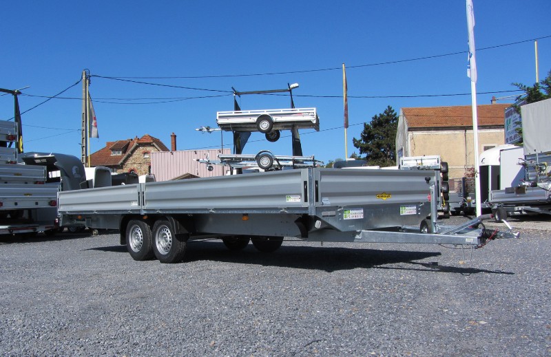 Remorque plateau - Humbaur HT 306221 GR - 2 essieux, roues dessous, ridelles alu, 3000 kg PTAC_2