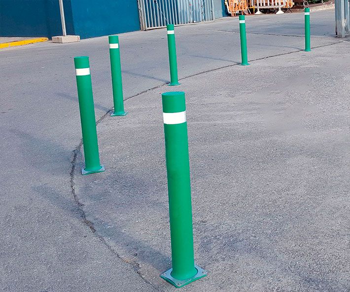 Potelet à mémoire de forme - A-Flex B - Plaque 160×160 mm - Fixation par 4 taquets métalliques_2