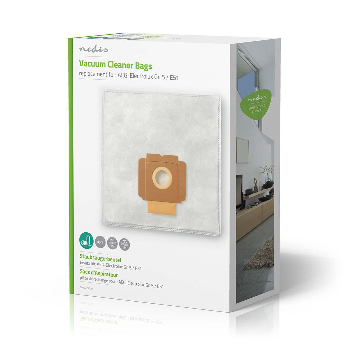 Sac d'aspirateur Nedis - DUBG223ELE4 - Electrolux E51 et AEG GR 5 - 4 sacs + 1 micro filtre_2