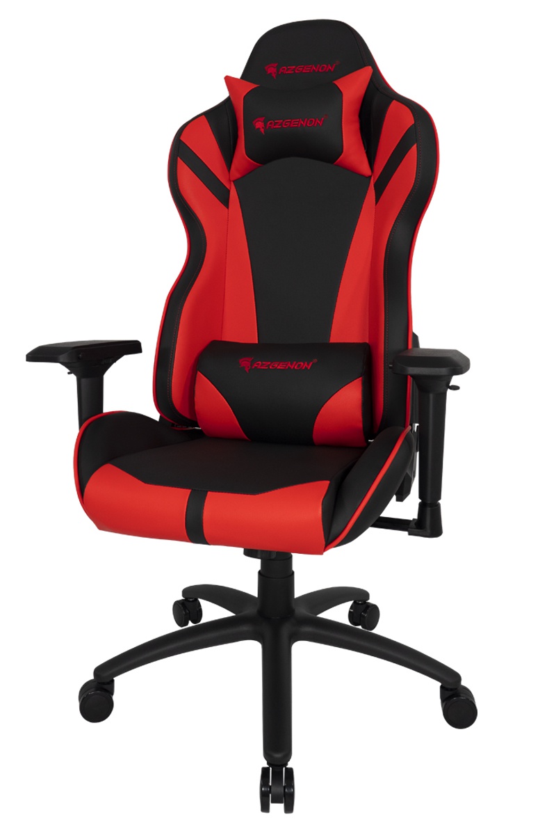 Siège réglable AZGENON Z300 Rouge - Accoudoirs 4D, appui-tête et coussin lombaire - Réf : AZG_Z300_BKRED_2