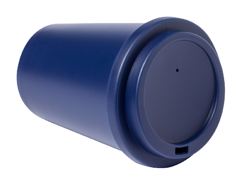 Mug thermos - isotherme à double paroi en plastique PP - 300 ml - couleur bleu foncé_2