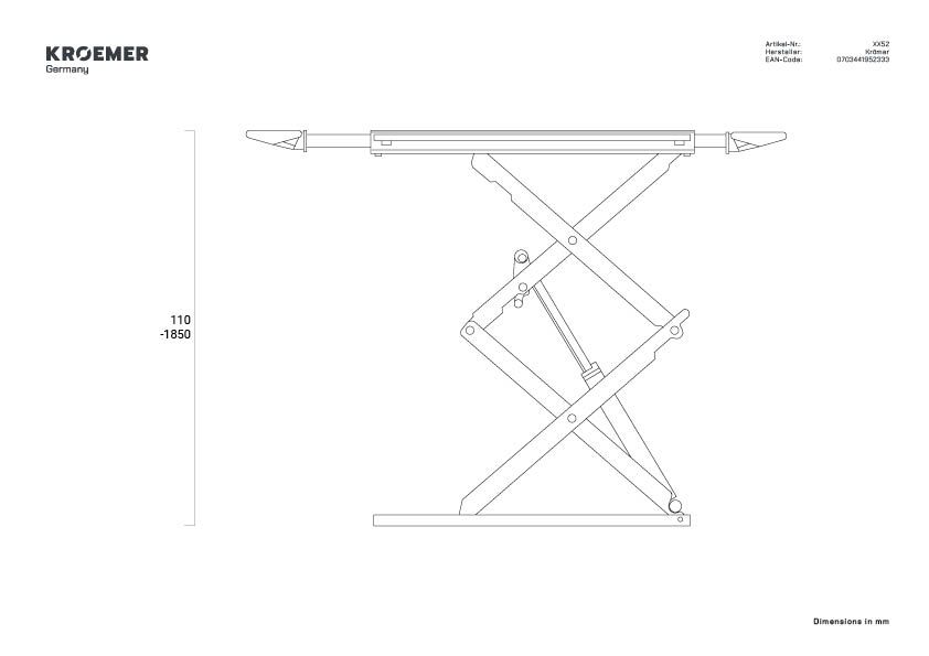 Pont élévateur à double ciseaux hors sol conçu pour les travaux professionnels d'entretien et de réparation - KROEMER XX52_2