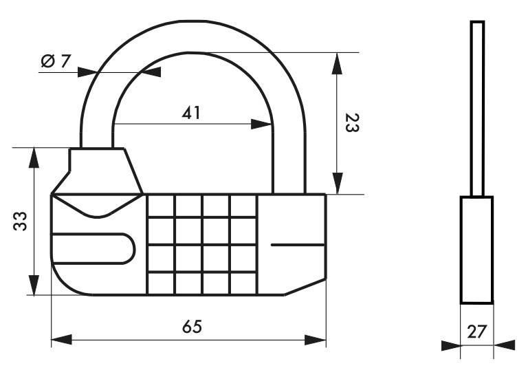 Cadenas Saturn à combinaison modifiable - 10 000 combinaisons possibles - 4 ou 5 viroles - Anse normale ou demi-haute - THIRARD_2