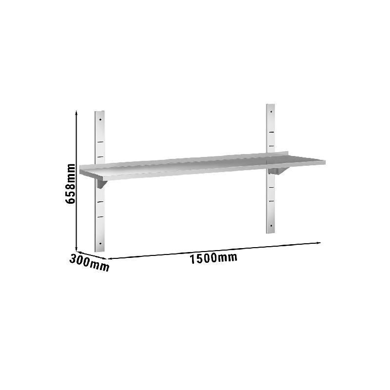 Etagères murales en inox 1 niveau Profondeur 300 mm - 1500_2