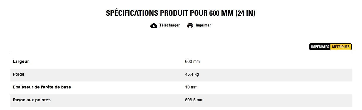 Godet d'excavation-mini-pelle - caterpillar finance france - 600 mm (24 in) - poids 45.4 kg_2