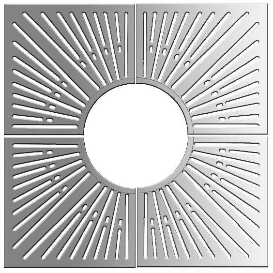 Grille d'arbre en fonte ductile FGS 500 à poser sur cadre acier en 2 parties - Série lourde - THAÏS_2