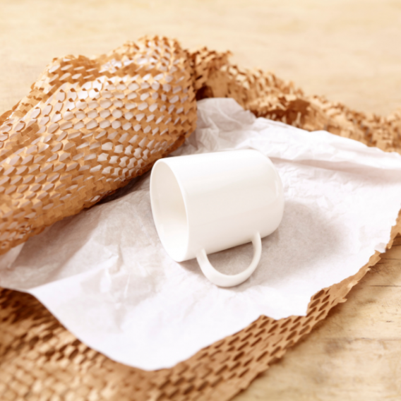 Système de calage en location GEAMI WrapPak - 55RGEMOO : machine idéale avec papier kraft alvéolé et soie pour protection colis_2