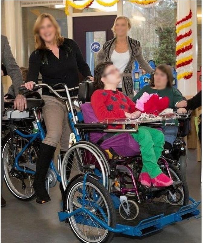 Triporteur électrique gris anthracite pour transporter un fauteuil roulant - Freins hydrauliques, moteur puissant 65 Nm_3