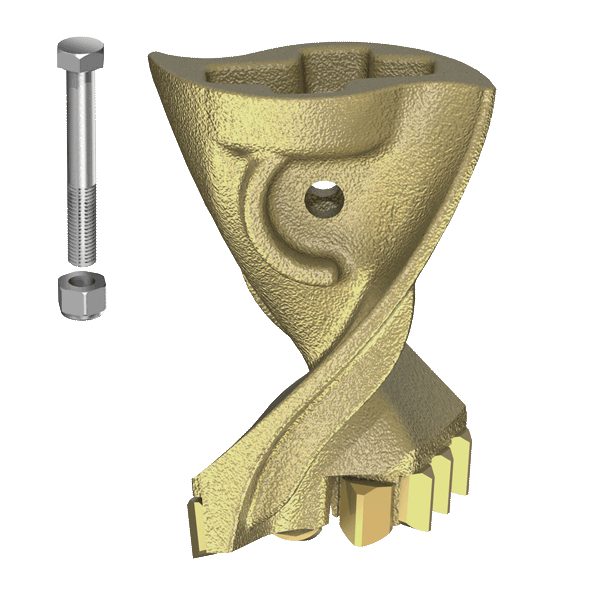 Vrille avec spires peu profondes pour une efficacité maximale