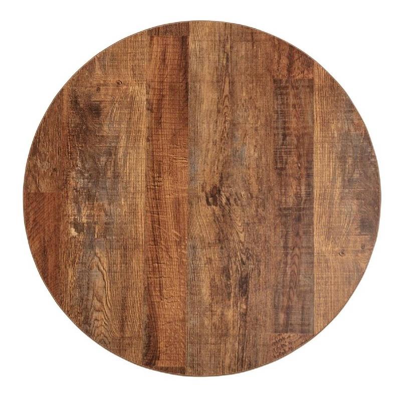 Plateau de table rond 60 cm effet bois vieilli | Bolero - DR822_2