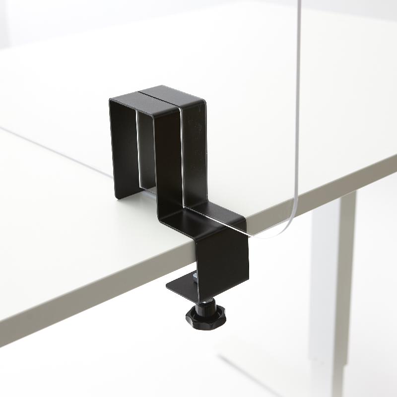 Écran de table en acrylique - 66,5cm x 80cm ou 120cm - avec 2 pinces noires_2