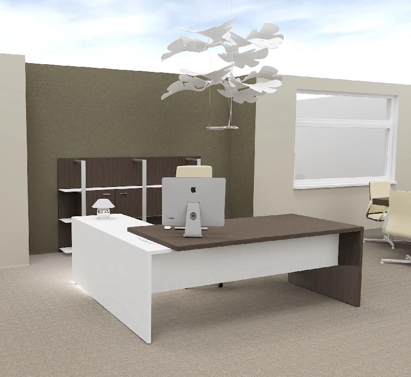 Bureau d'angle T45 avec caisson - Quadrifoglio. - 200, Droite, Eucalyptus 53_3