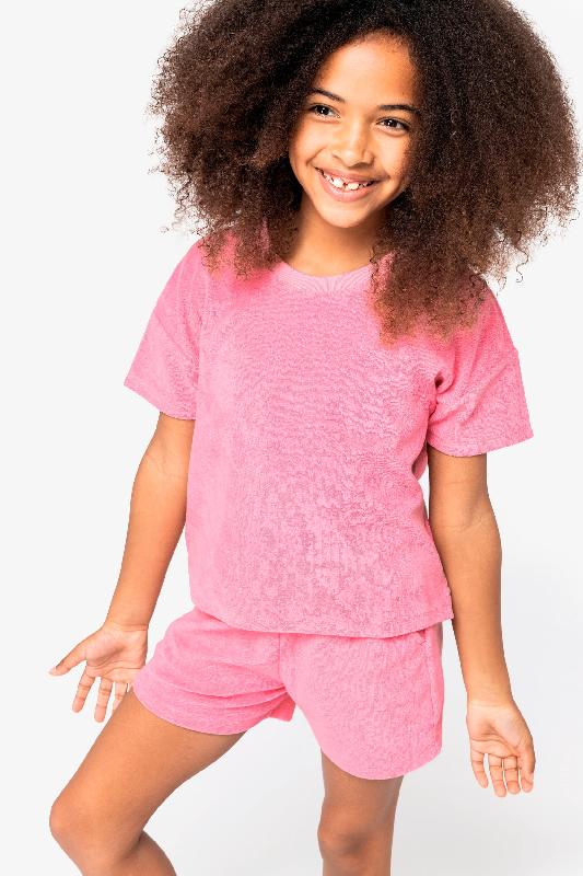 Short écoresponsable en éponge fille - Réf: NS719 - coton biologique et polyester recyclé - 210 g/m²_2