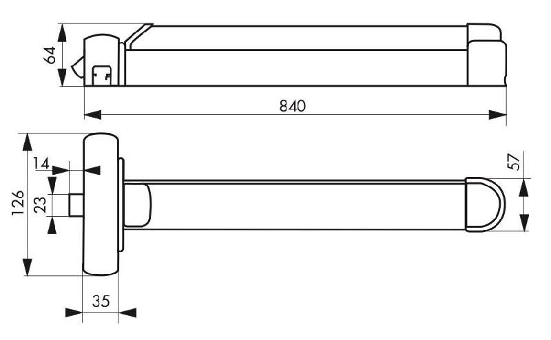 Serrure anti-panique S-PUSH 1 point réversible - laqué blanc - norme CE NF EN1125 - marque THIRARD_2