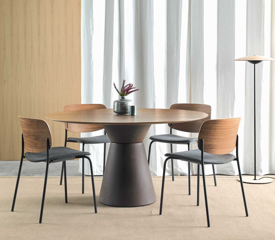 Chaise KARYN - design polyvalent et contemporain - assise et dossier en polypro, bois ou tapissés - empilable_2