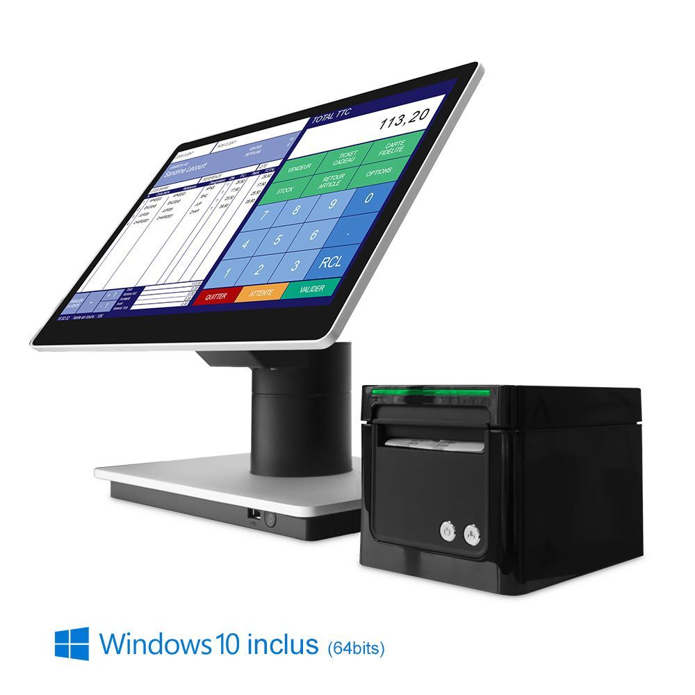 Pack caisse tactile Windows 10/11 OXHOO EVOQ - écran Full HD IPS, processeurs Intel et imprimante thermique TP90_0