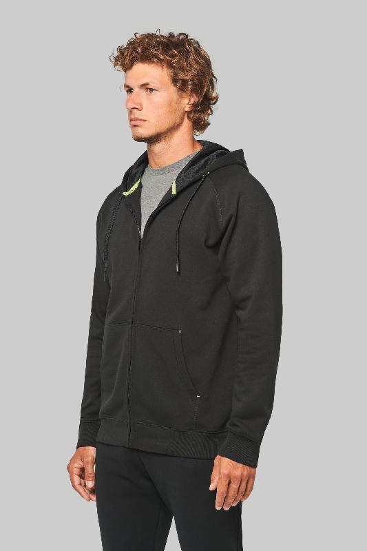 Veste zippée à capuche unisexe - Réf: PA383 - Molleton gratté - Polyester/coton - Marque PROACT_2