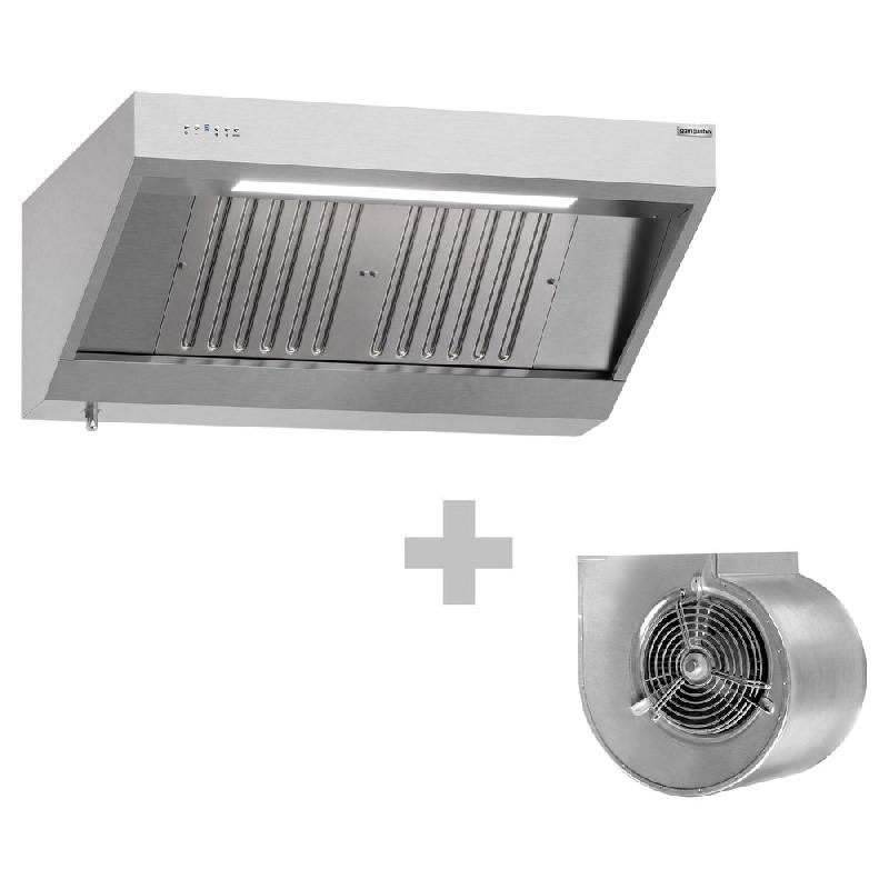 Hotte murale inox 1m20 avec moteur, régulateur, filtre et éclairage | Profondeur 900 mm_2