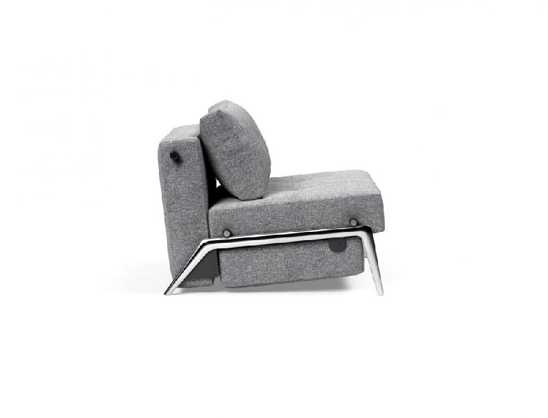Fauteuil design convertible Innovation Living Cubed 02 - Alu - Tissu Twist Granite - 200x90cm_2