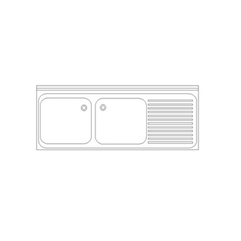 Patapllv_9 - ponge inox spéciale lave-vaisselle - maison patay - piétement avec 4 pieds - egouttoir à gauche ou à droite_2