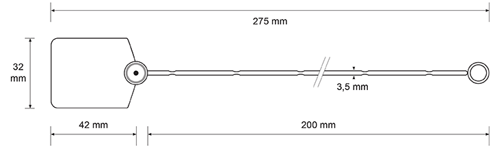 Scellé à tige lisse - PP - Longueur 200 mm - Tige Ø3.5 mm - Platine 42x32 mm - Bleu_2
