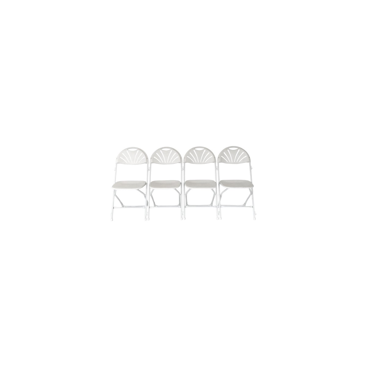 10 chaises pliantes blanches anti-feu M2 avec crochets de liaison - usage professionnel intérieur/extérieur_2