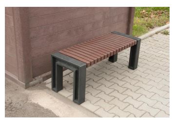 Banc public 100% plastique recyclé - UENO - Noir et marron - Longueur 130 ou 180cm - Imputrescible et sans entretien_2
