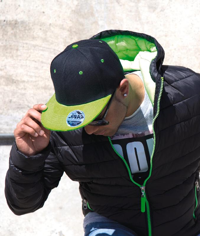 Casquette Bronx bicolore - 6 panneaux - Visière plate en PU recyclé - Réf: RC082X_2