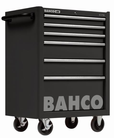 Servante d'atelier classique C75 - 6 tiroirs, noir, 986 x 501 x 763 mm - 1475K6BLACK_2