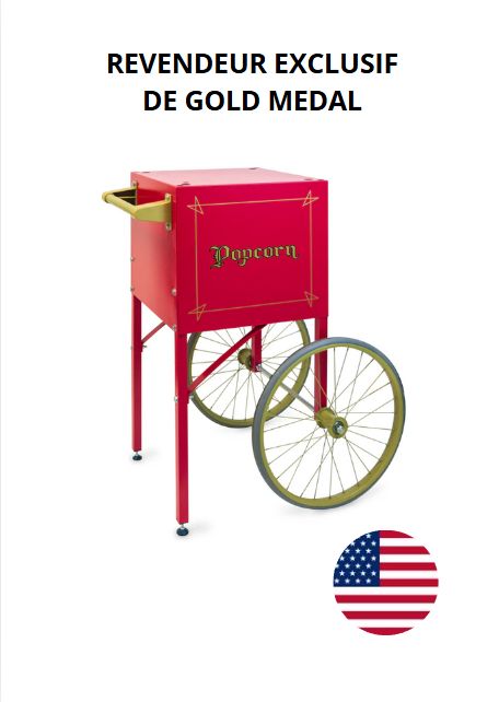 Charrette pour machine à pop corn professionnelle Fun Pop 4 oz (113 grammes) - Gold Medal - Dimensions 72x52x86 cm_0