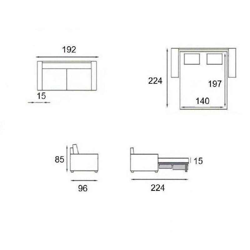 Canapé convertible 3 places Allure - Matelas 16 cm - Sommier à lattes 140 cm - Renatonisi - Tissu microfibre marron_2
