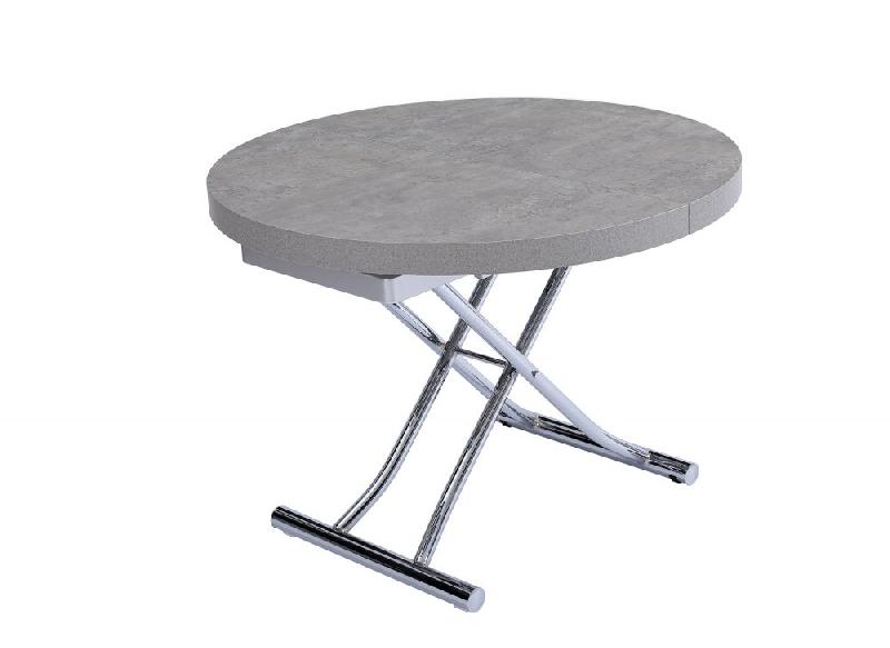 Table basse modulable avec plateau en MDF façon gris béton